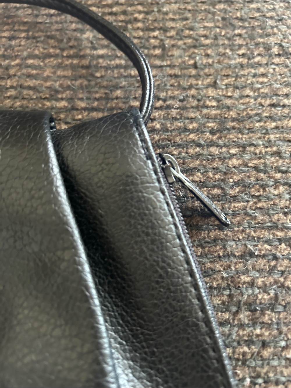 Black Vintage faux leather Embellished Pouch bag with Purple Floral accents. - Picture 3 of 11